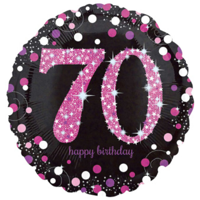 Folieballon Sparkling Pink 70 jaar 43 cm – Elegante decoratie voor een feestelijke 70e verjaardag Folieballon Sparkling Pink 70 jaar 43 cm – Elegante decoratie voor een feestelijke 70e verjaardag