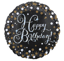 Folieballon Sparkling Gold Happy Birthday 43 cm – Elegante decoratie voor een sprankelend verjaardagsfeest