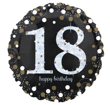 Folieballon Sparkling Gold 18 jaar 43 cm – Elegante decoratie voor een feestelijke 18e verjaardag