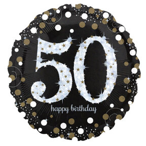 Folieballon Sparkling Gold 50 jaar 43cm