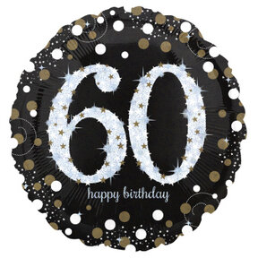 Folieballon Sparkling Gold 60 jaar 43cm