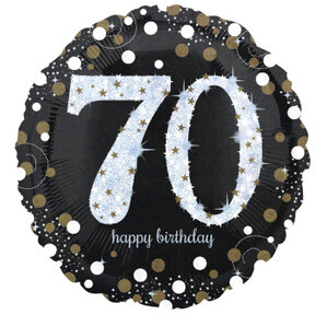Folieballon Sparkling Gold 70 jaar 43cm