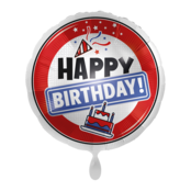 Verkeersbord Folieballon Happy Birthday 43cm
