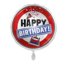 Verkeersbord Folieballon Happy Birthday 43cm