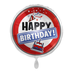 Verkeersbord Folieballon Happy Birthday 43cm