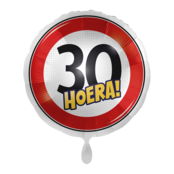 Verkeersbord Folieballon Hoera 30 jaar 43cm