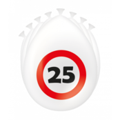 25 Jaar Verkeersbord Ballonnen - 8 stuks