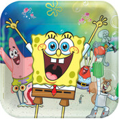 Spongebob papieren borden 23x23cm 8 stuks