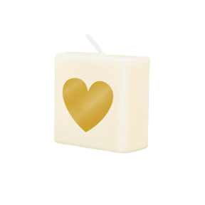Letter kaars hart goud
