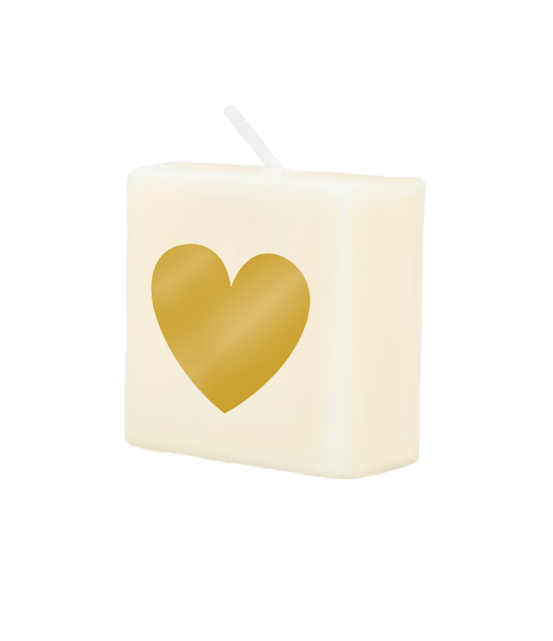 Letter kaars hart goud