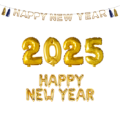Happy New Year Pakket Goud Ballonnen en Slinger | Oud & Nieuw Pakket Goud Ballonnen en Slinger