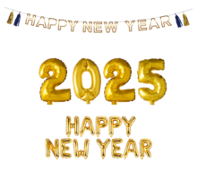 Happy New Year Pakket Goud Ballonnen en Slinger | Oud & Nieuw Pakket Goud Ballonnen en Slinger