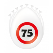 75 Jaar Verkeersbord Ballonnen - 8 stuks