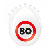 80 Jaar Verkeersbord Ballonnen - 8 stuks