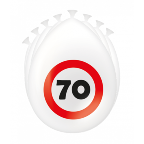 70 Jaar Verkeersbord Ballonnen - 8 stuks