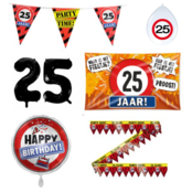 25 jaar verjaardag versiering pakket verkeersbord incl. Gevelvlag