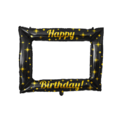 Photo frame Happy Birthday goud zwart 66x85cm opblaasbaar