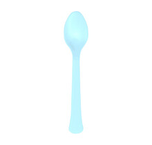 Plastic lepel licht blauw 24 stuks