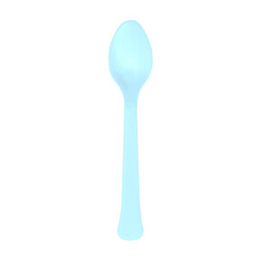 Plastic lepel licht blauw 24 stuks