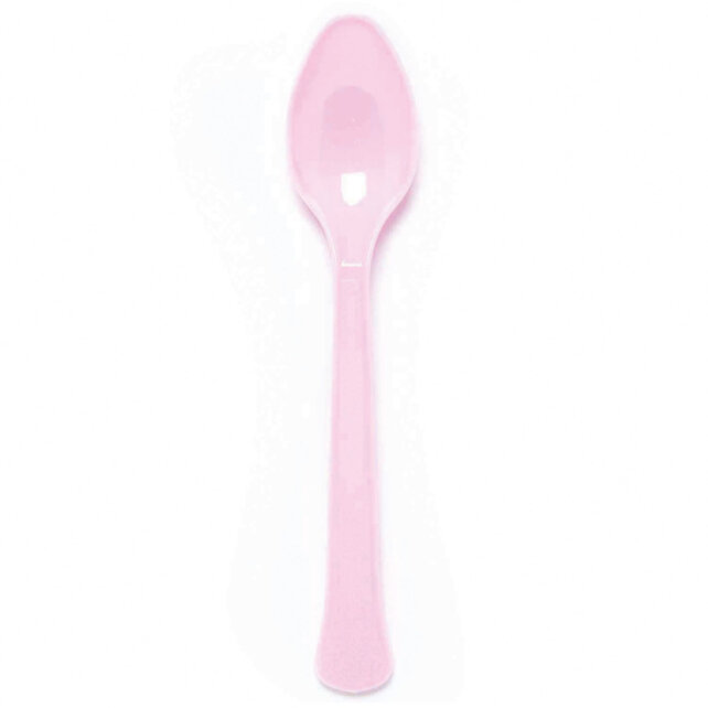 Plastic lepel baby roze 24 stuks