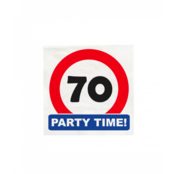 Papieren Verkeersbord servetten 70 jaar 33x33cm 16 stuks Papieren Verkeersbord servetten 70 jaar 33x33cm 16 stuks