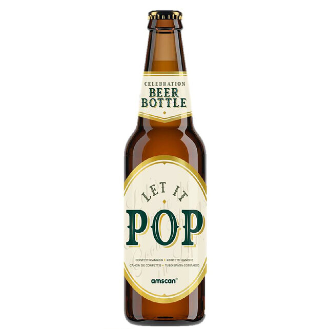 Bierflesje confetti shooter 23cm