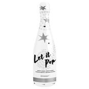 Champagnefles confettishooter met zilveren sterren