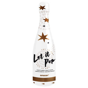 Champagnefles confetti rose goud ster