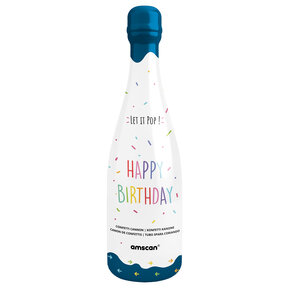 Champagnefles happy birthday confettikanon