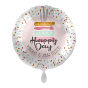 Folieballon Happy Day – vandaag is jouw feestje! 45 cm
