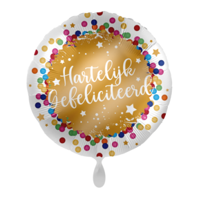 Folieballon Hartelijk gefeliciteerd 45 cm