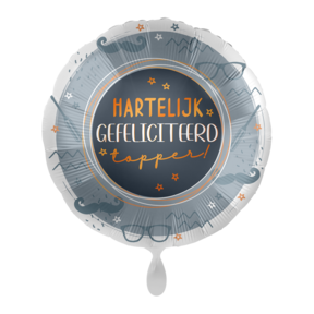 Folieballon Hartelijke gefeliciteerd topper 45cm