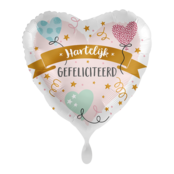 Folieballon Hartelijk gefeliciteerd 45cm
