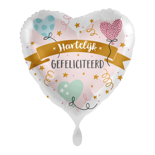 Folieballon Hartelijk gefeliciteerd 45cm