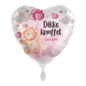 Folieballon hart Dikke knuffel voor jou 45cm