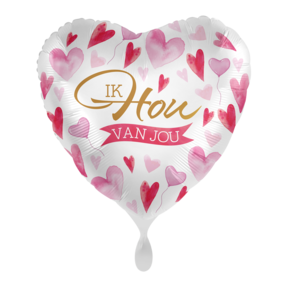 Folieballon Ik Hou van jou hartjes 45cm