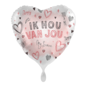 Folieballon hart Ik Hou van jou 45cm