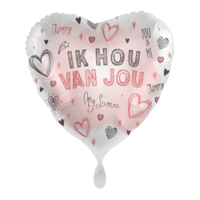 Folieballon hart Ik Hou van jou 45cm