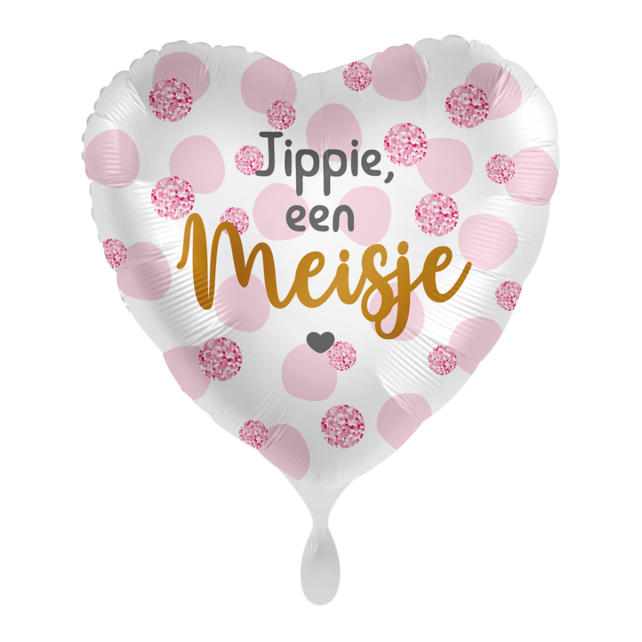 Folieballon Jippie een meisje 45cm