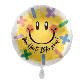 Folieballon Van harte Beterschap smiley 45cm