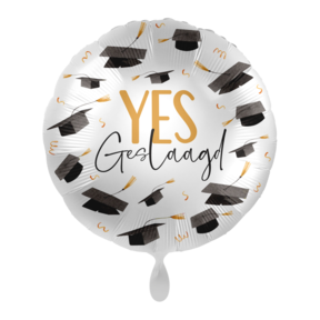 Folieballon Yes! Geslaagd hoedjes 45cm