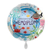 Folieballon Gefeliciteerd met je zwemdiploma 45cm