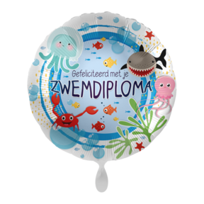 Folieballon Gefeliciteerd met je zwemdiploma 45cm