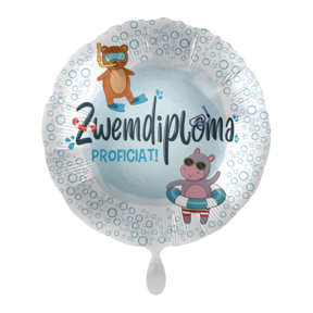 Folieballon Zwemdiploma Proficiat 45cm