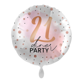 Folieballon 21 dinner party 45cm