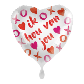 Folieballon Ik hou van Jou XOXO 45cm