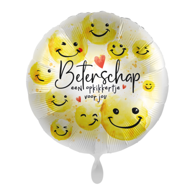 Folieballon Beterschap Smiley 45cm