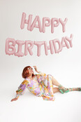 Happy Birthday folieballonnen Roze 340x25cm