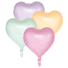 Hart folieballonnen Watercolor Hearts 4 stuks 45cm