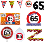 65 jaar verjaardag versiering pakket verkeersbord XL